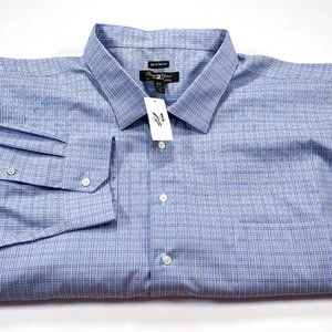 Pronto Uomo 6X Non-Iron Modern Fit Blue Check NEW